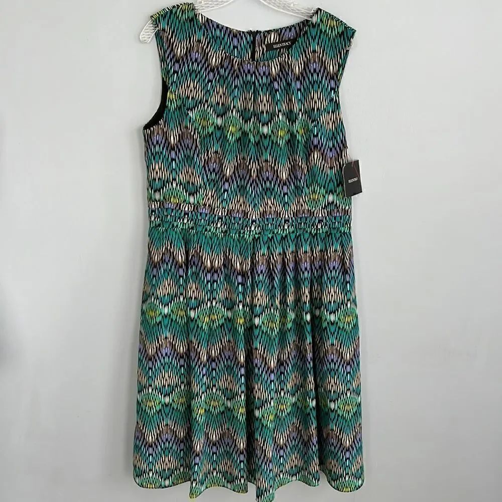 Ellen Tracy women’s 16 new with tags sleeveless midi dress multi colored